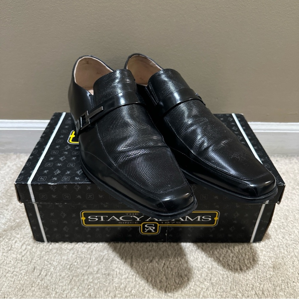 Stacy Adams Beau Black Dress Shoes Men’s 14 M Leather 24692-001 w/ Box EUC!